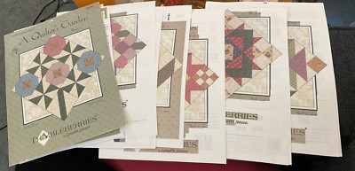 Vtg Thimbleberries A Quilter's Garden Quilt 2001 Lot of 9 blocks patterns