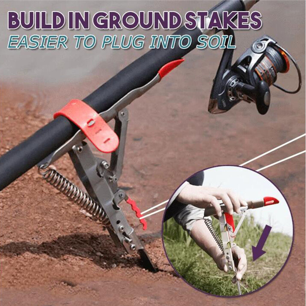 Fishing Rod Holder Spring Automatic Tip Up Hook Setter Fish Pole Holder