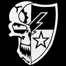 Vinyl Decal - U.S. Army Ranger Skull Star (Shield), Various Sizes/ Colors