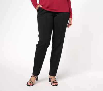 XXSMALL BLACK A606741 Encore by Idina Menzel Reg Pull-On Slim-Leg Ponte Pants