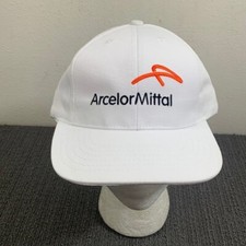 Arcelor Mittal Baseball Hat Strapback Cap Mens Adjustable White Made in USA