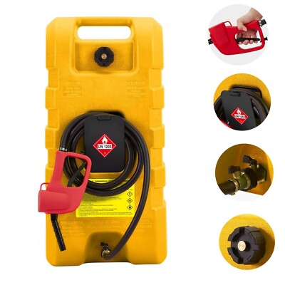 #ad #ad 15 Gallon Portable Moving Gas Caddy Fuel Storage Saving Tank W Pump Hose Yellow $102.13