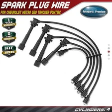 5pcs Spark Plug Wire Set for Chevrolet Metro Geo Tracker Pontiac Esteem Suzuki