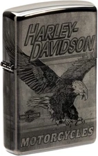 Zippo Harley-Davidson Eagle Photo Image 360° High Polish Black 48360