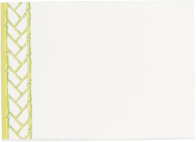 Caspari Correspondence Cards, Bamboo Screen in Moss Green - Box of 12-95661CCU12