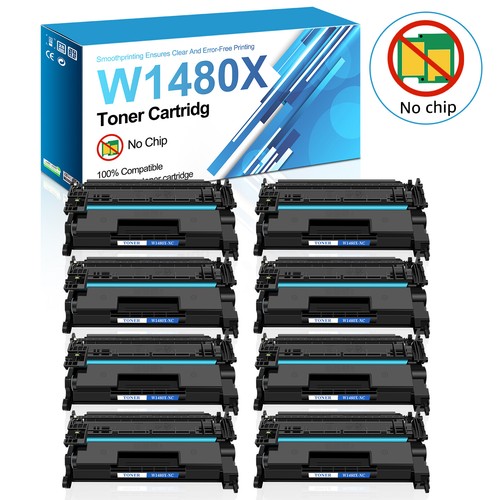 8PK Black 148X W1480X Toner for HP LaserJet Pro 4001dw 4001n MFP 4101fdn NO CHIP