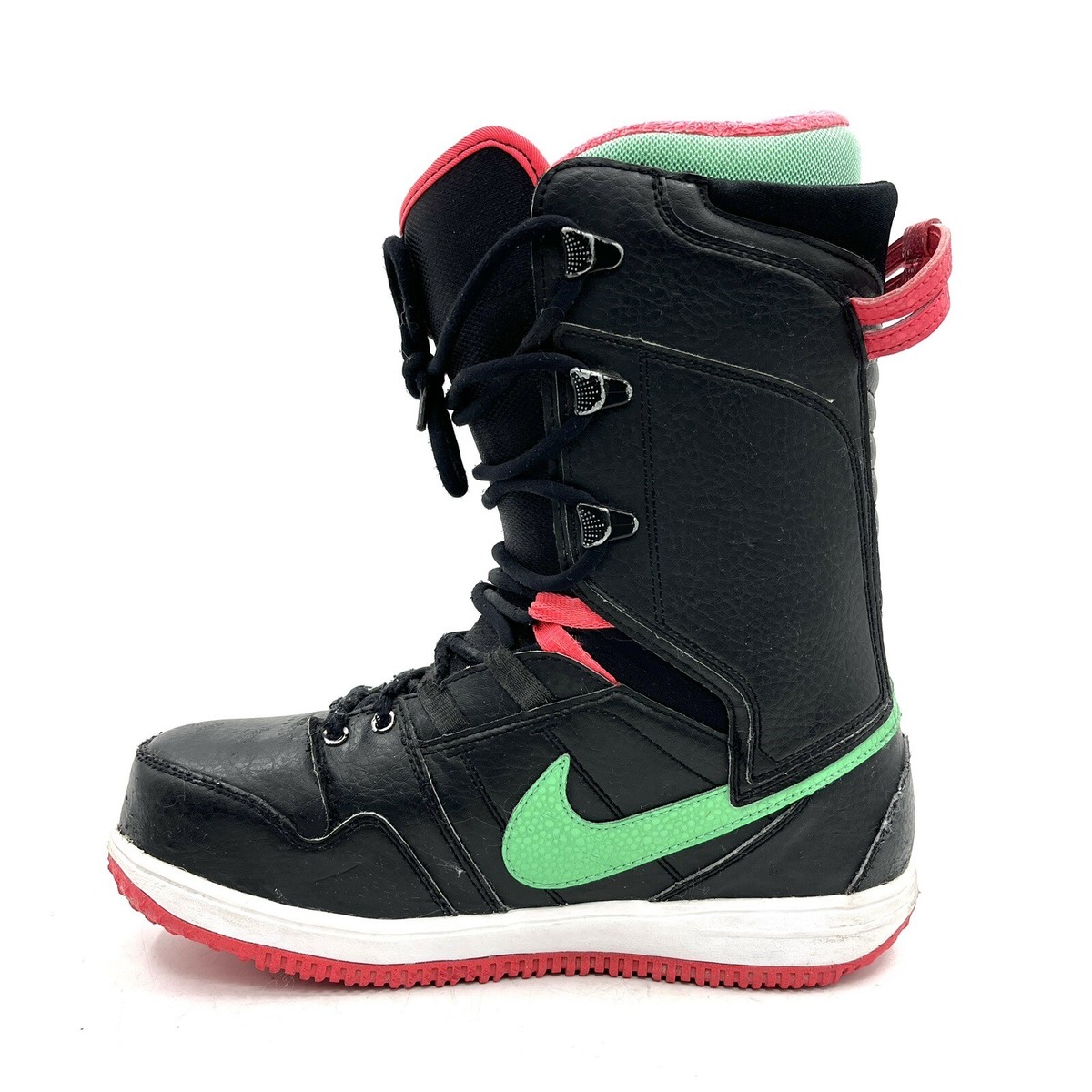 Nike Vapen Black Green Lace-Up Snowboard Boots Women's Size 9.5