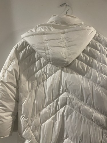 Womens Sundance White Long Puffer Winter Coat Sz M Ss2 - Picture 9 of 12