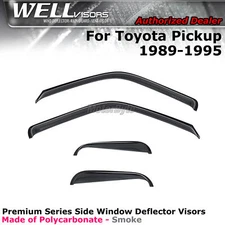 WellVisors Window Visors For 1989-1995 Toyota Pickup Smoke Tint Premium Series