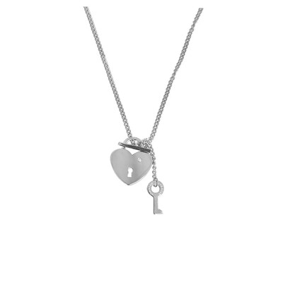 Womens Necklace BROSWAY LOVE KEY BLV01 Stainless Steel Heart Key