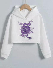Girls Dragon Drop Shoulder Hoodie Size 5-6 New