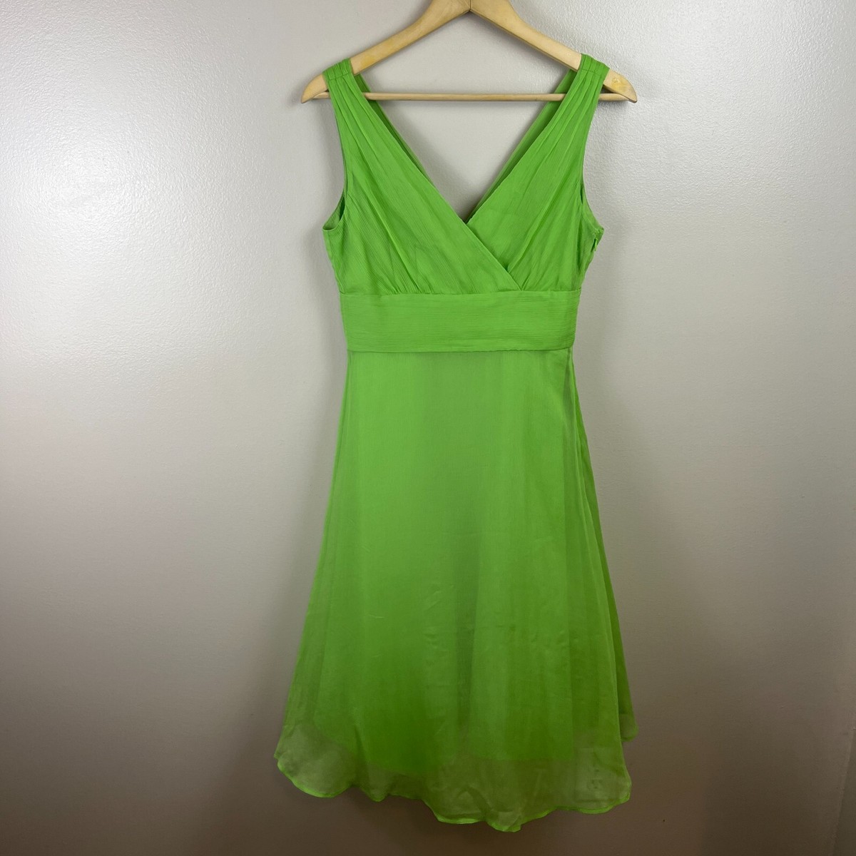 Crew Sophia Silk Crepe Midi Dress Size Lime Green Special