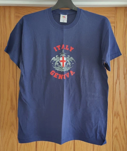Men's Italy Genova Navy Blue Short Sleeved T-Shirt Size M