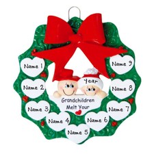 PERSONALIZED Snow Grandparents with 9 Grandkids Christmas Ornament 2023 Gift