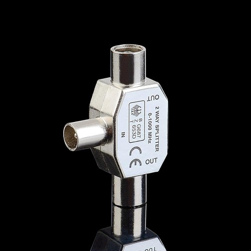 IRYNA TV Aerial Splitter 2 Way, Male To Two Female Coaxial TV Aerial Connector.. - Afbeelding 7 van 7