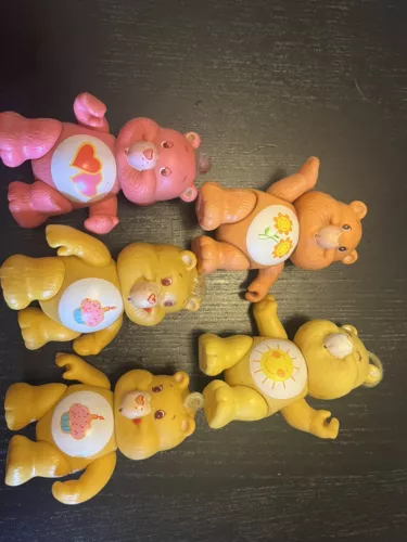 Vintage 1983 Kenner 3" Care Bears - Poseable PVC Set Of 5