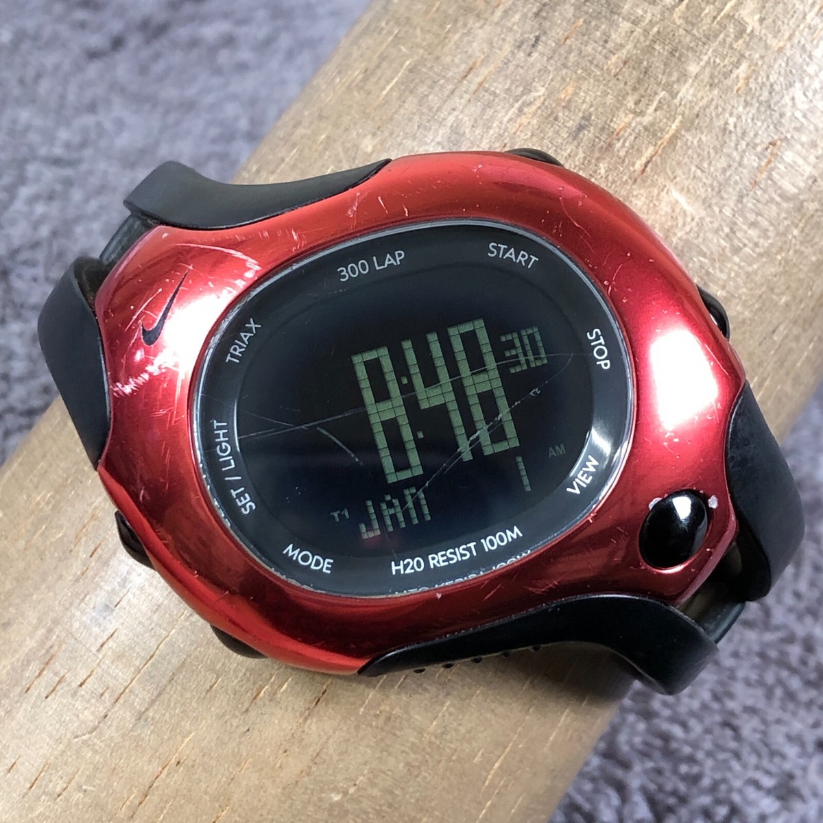 Nike Triax Men Sport Multifunction Black Rubber Oval Quartz