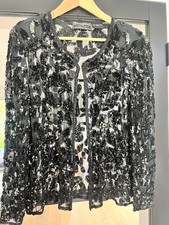 Beautiful Designer Robert Anthony Vintage Sequin Silk Top Or Jacket Size 14/16