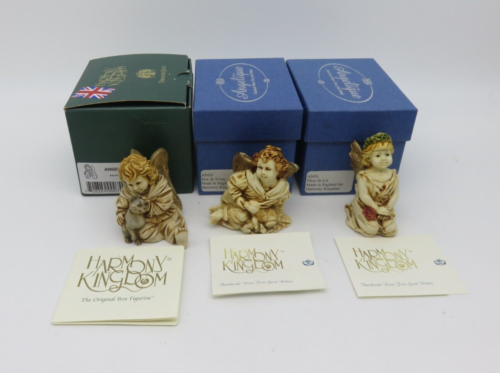 Lote de 3 baratijas Harmony Kingdom Angelique Angel en caja 1996 y 2003 - Imagen 1 de 10