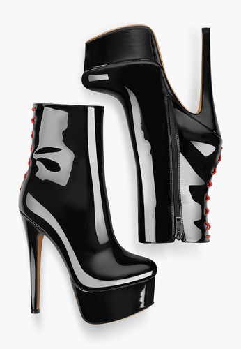 Botas al tobillo de cuero con cremallera de tacón alto con cremallera para mujer - Imagen 20 de 23