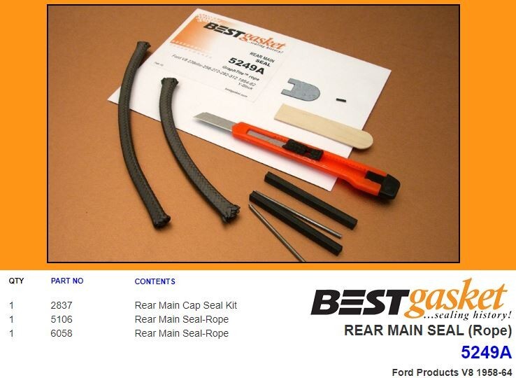 BEST Rope Rear Ain Seal Set Ford/ercury 239 256 272 292 312 Y-Block 1955-1964 | EBay