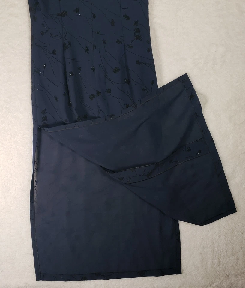 Vestido Jade Studio Design France, Talla S Forrado Manga Gorra Funda Adornada Azul Foto 4 de 4