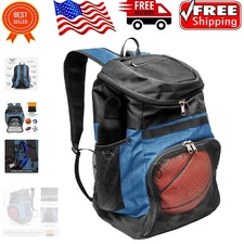 Durable Water-Resistant Basketball Backpack with Ball Compartment - 25L Size