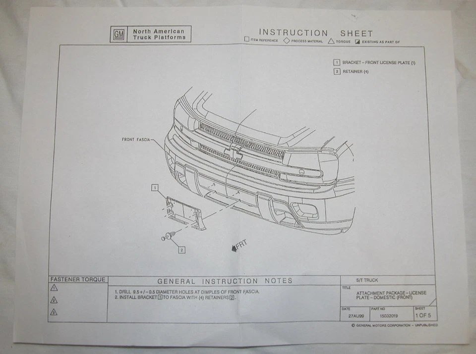 Новый кронштейн для номерного знака на передний бампер GM подходит для Chevy Trailblazer GMC Envoy 2007-2009 годов выпуска - Изображение 3 из 3