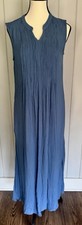 Coldwater Creek River Blue Crinkle Maxi Dress...