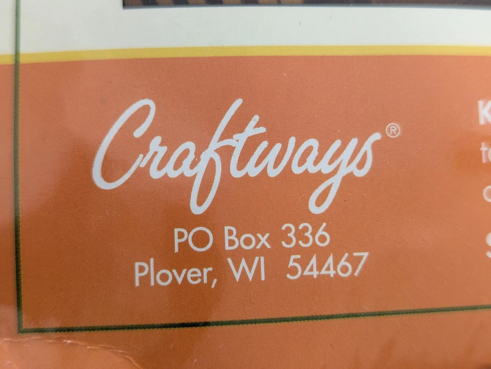 VTG NIP Stamped Cross Stitch Table Topper Kit 33" x 33" Pre finished Edge  - Image 3 of 4