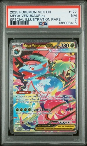 2025 POKEMON MEG EN-MEGA EVOLUTION #177 MEGA VENUSAUR EX PSA 7