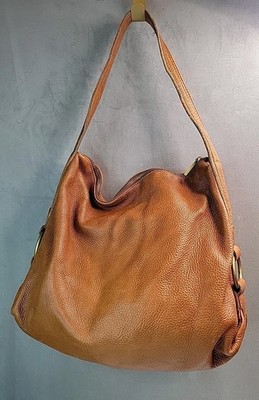BANANA REPUBLIC Brown SOFT Leather Handbag Shoulder Hobo Large Boho Hippie, EUC!