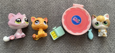 LPS Littlest Pet Shop Katze cat + 2 Kitten #1660 #2414 #1461  1. Generation rare