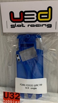 U3D CHASSIS 3D FORD FOCUS WRC 99 ANGLEWINDER BLAU SCALEXTRIC