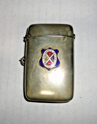 C1920 EXTRA RARE MATCH HOLDER WITH STRIKER. READ THE DESCRIPTION  FOR THE EMBLEM