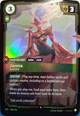 Janna - Savior 053/221 Riftbound TCG Spiritforged NM League of Legends