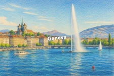 Geneva Coloured Pencil Art (AI GENERATED IMAGE)