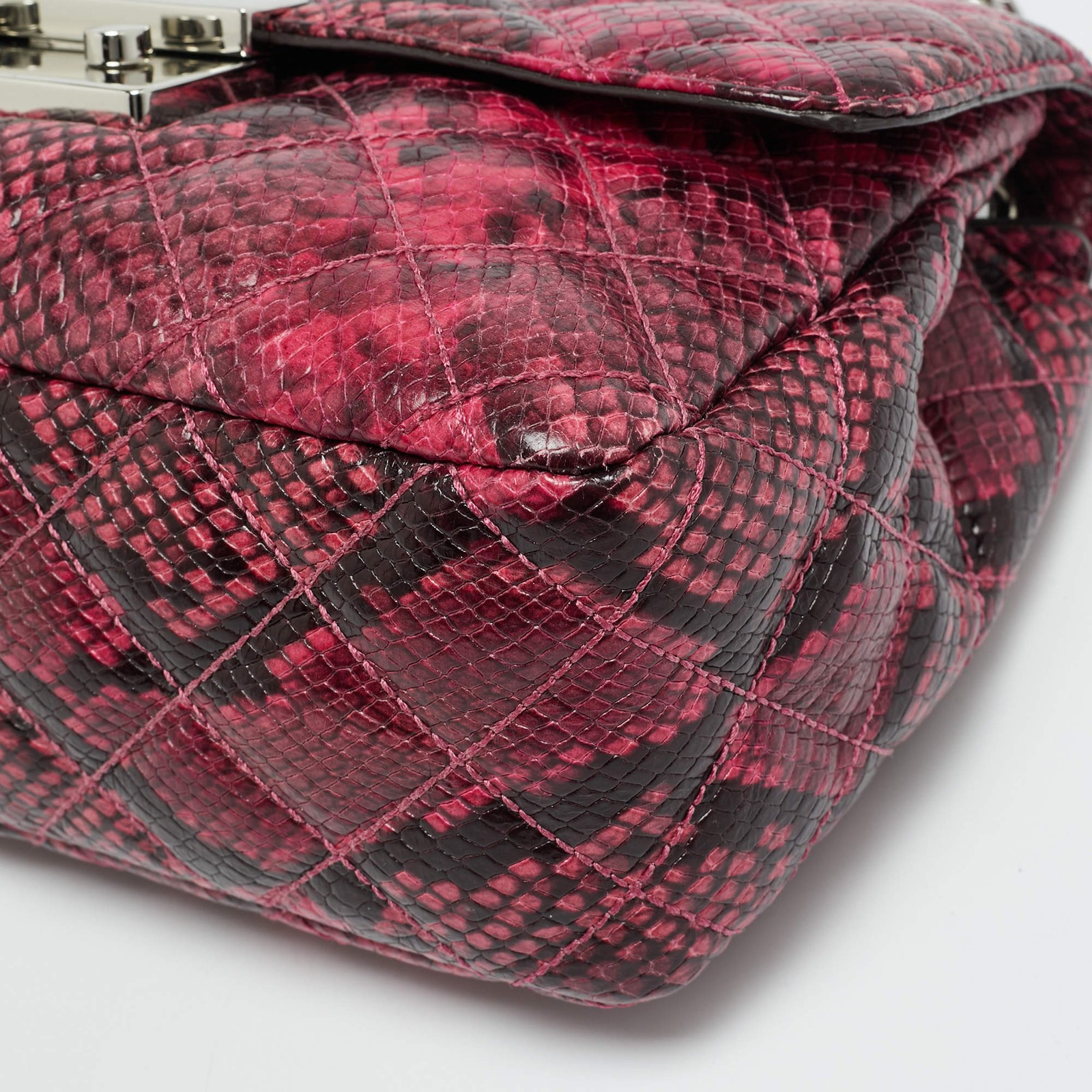 Michael Kors Tribeca PinkBlack Python Embossed Le… - image 13