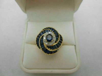 2.50Ct Oval Cut Lab Created Blue Sapphire Engagement Ring 14K Yellow Gold Plated