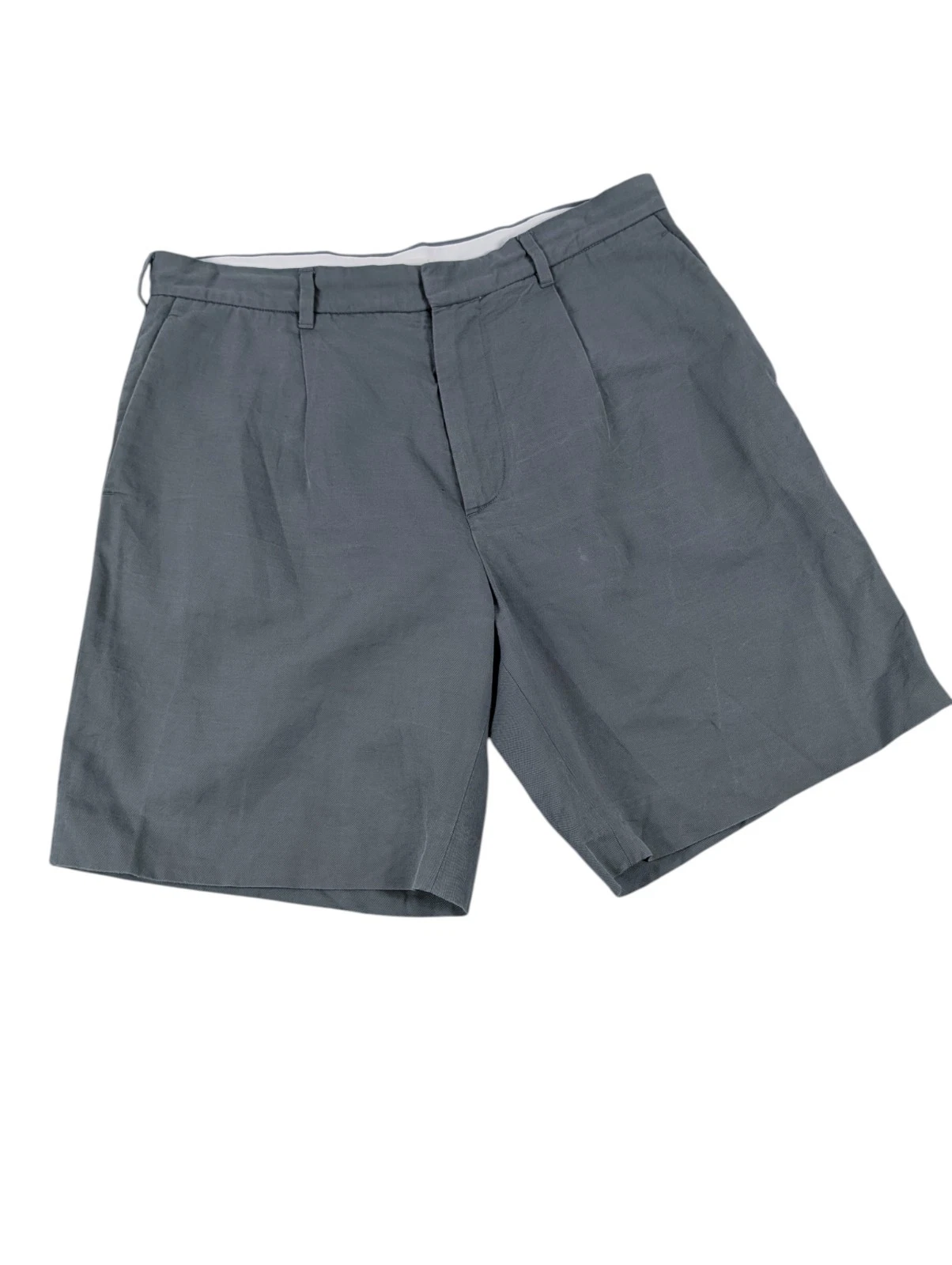 Arket Cotton Linen Shorts Mens W32 33 EUR 48 Grey Pleated Tailored Chino