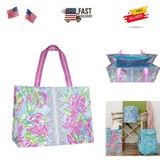 XL Market Shopper Bag, Oversize Reusable Grocery Tote with Comfortable Should...