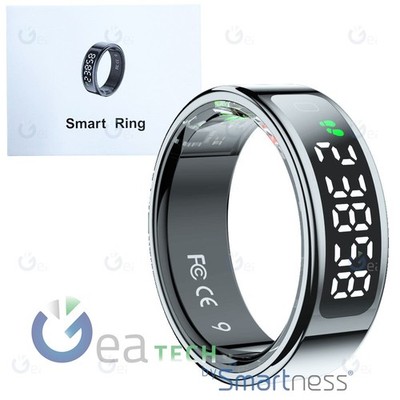 Smart Ring R11 Intelligent Display Led-Licht Schaltfläche Touch Größe 8 Silver