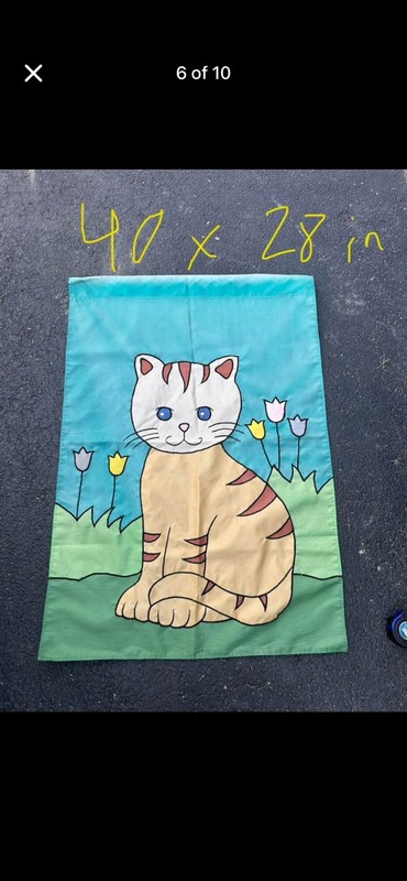 VTG Outdoor Garden FLAG CAT 1990s  28"x40"