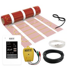 100 sqft HEATIT Warmmat Electric Radiant 100 sq.ft., 7a Thermostat Kit