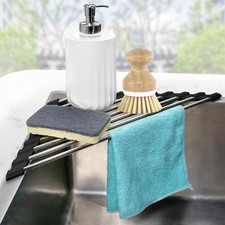 Corner Dish Drying Rack, Kitchen Sink Caddy Sponge Holder, Triangle over the Sin