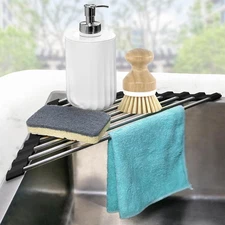 Corner Dish Drying Rack, Kitchen Sink Caddy Sponge Holder, Triangle over the Sin
