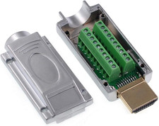 2Pcs HDMI Adapter Breakout Board Connector with Metal Cover - Solderless, Free W