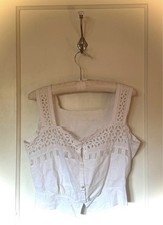 White Edwardian Corset Cover- 36  Bust 28  Waist