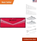 24-Piece Master Wrench Set - SAE & Metric Chrome Vanadium with Roll-Up Pouch