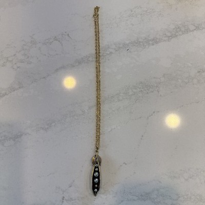 Vintage Mid Century Brutalist 6 Peas In A Pod Pendant 18'' Gold Tone Necklace